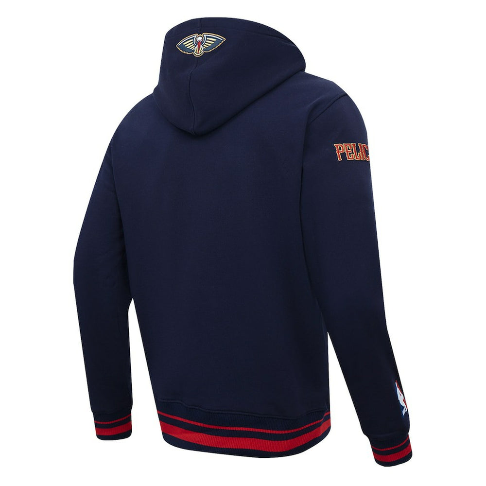 Navy New Orleans Pelicans Pro Standard Script Tail Pullover Hoodie | NBA