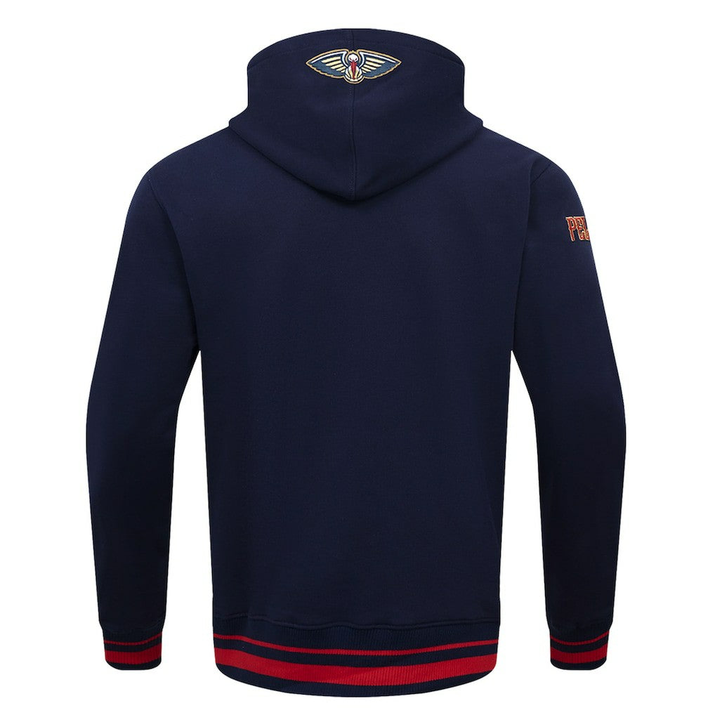 Navy New Orleans Pelicans Pro Standard Script Tail Pullover Hoodie | NBA