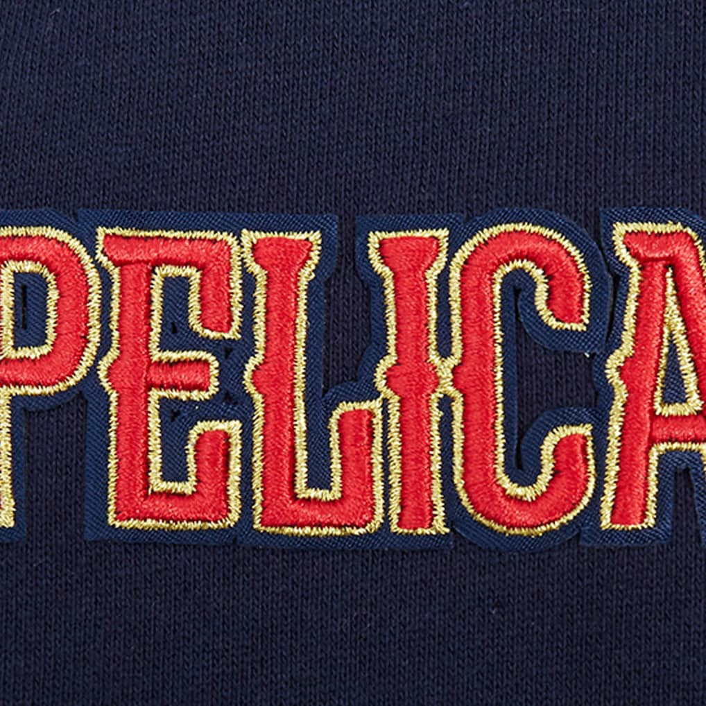 Navy New Orleans Pelicans Pro Standard Script Tail Pullover Hoodie | NBA