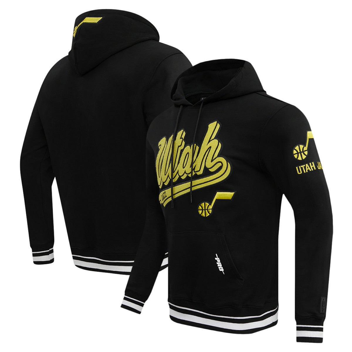 Black Utah Jazz Pro Standard Script Tail Pullover Hoodie | NBA