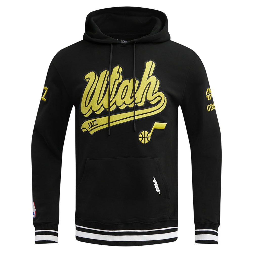 Black Utah Jazz Pro Standard Script Tail Pullover Hoodie | NBA