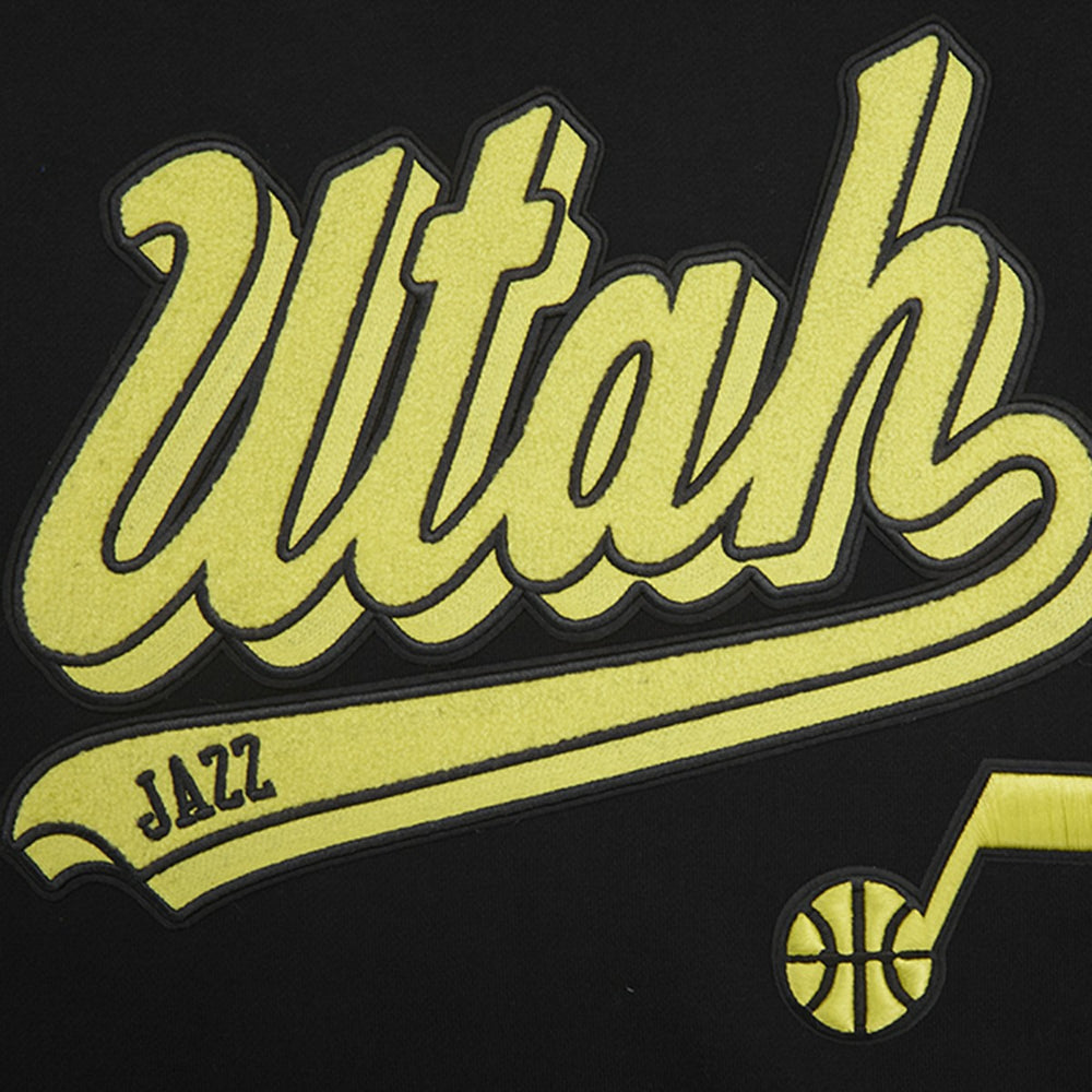 Black Utah Jazz Pro Standard Script Tail Pullover Hoodie | NBA