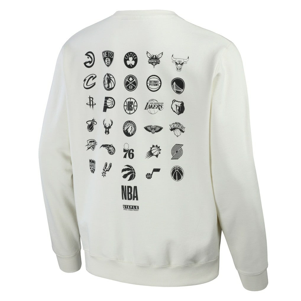 Cream NBA x Staple All Teams Birds of a Feather Crew Sweatshirt | NBA
