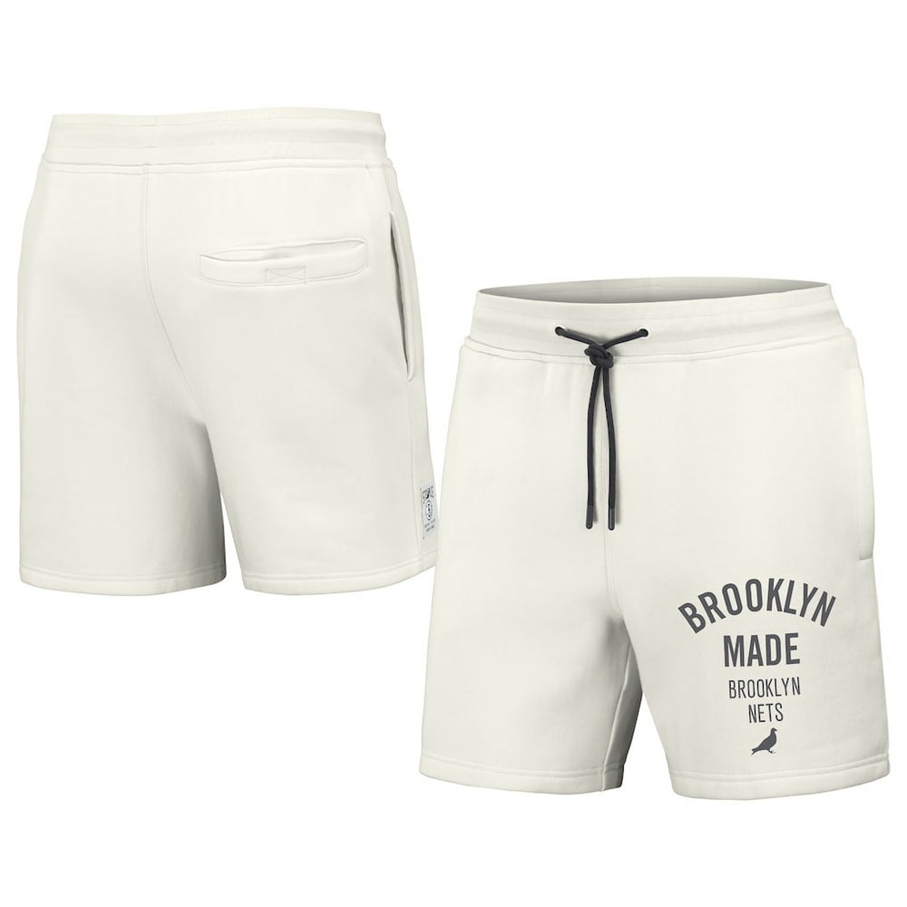 Cream Brooklyn Nets NBA x Staple Heavyweight Fleece Shorts | NBA