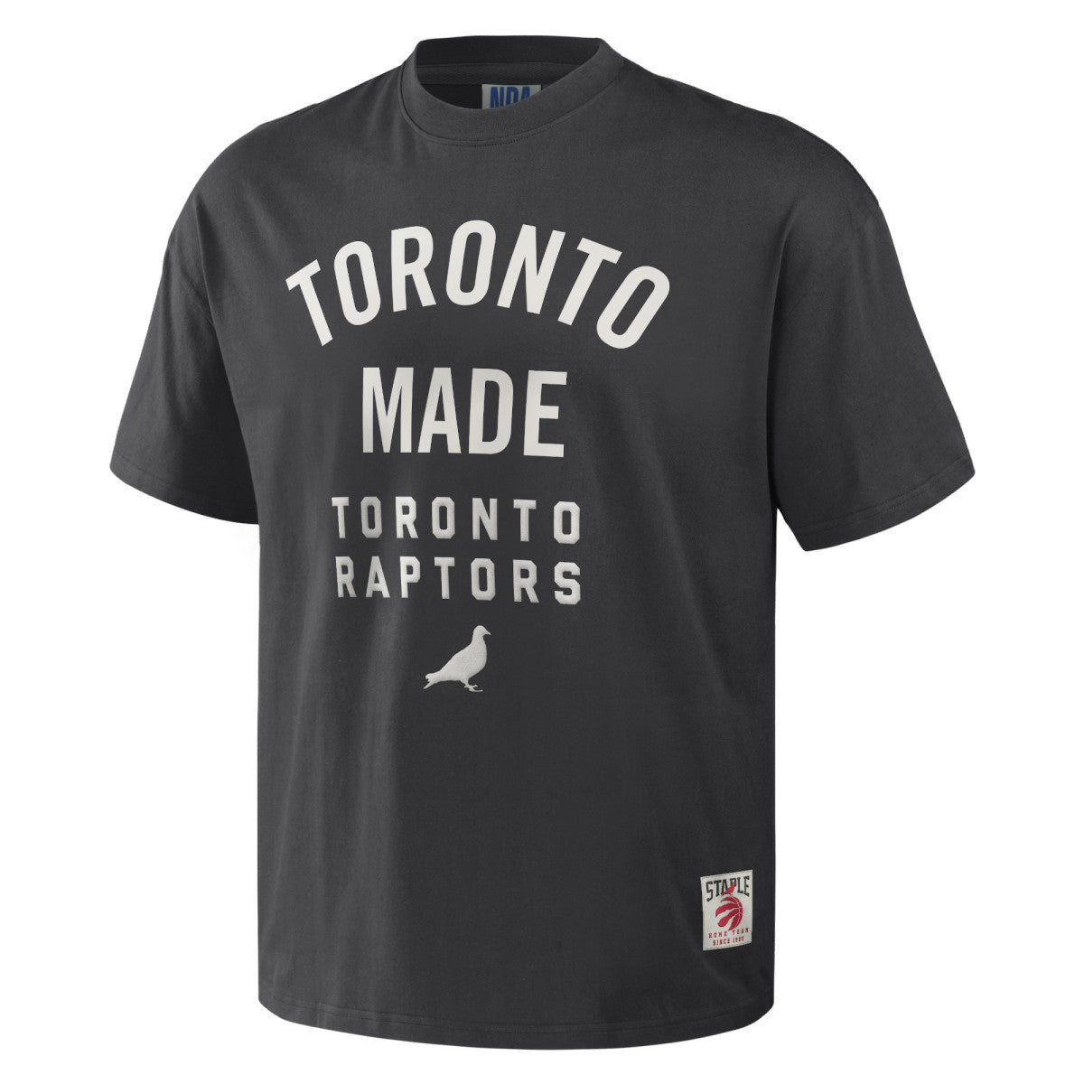 Anthracite Toronto Raptors NBA x Staple Heavyweight Oversized T-Shirt | NBA