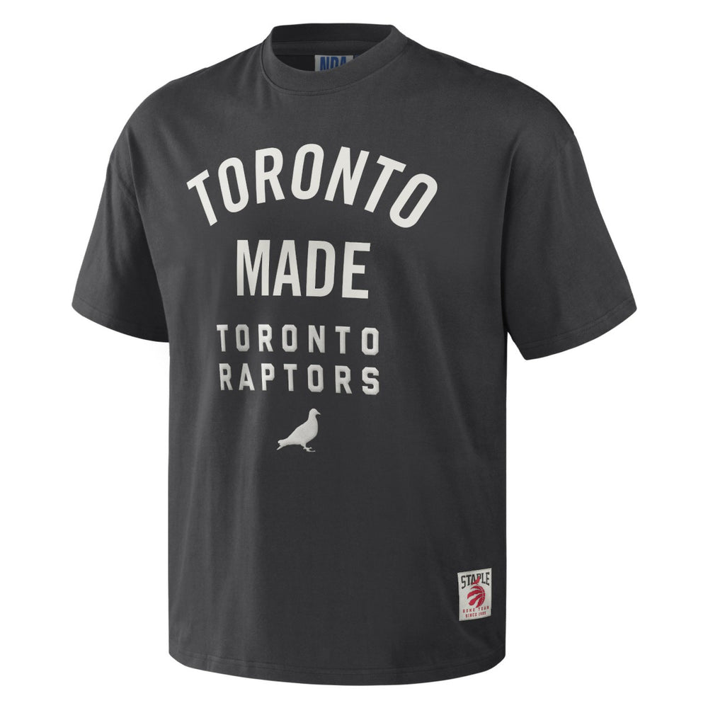 Anthracite Toronto Raptors NBA x Staple Heavyweight Oversized T-Shirt | NBA