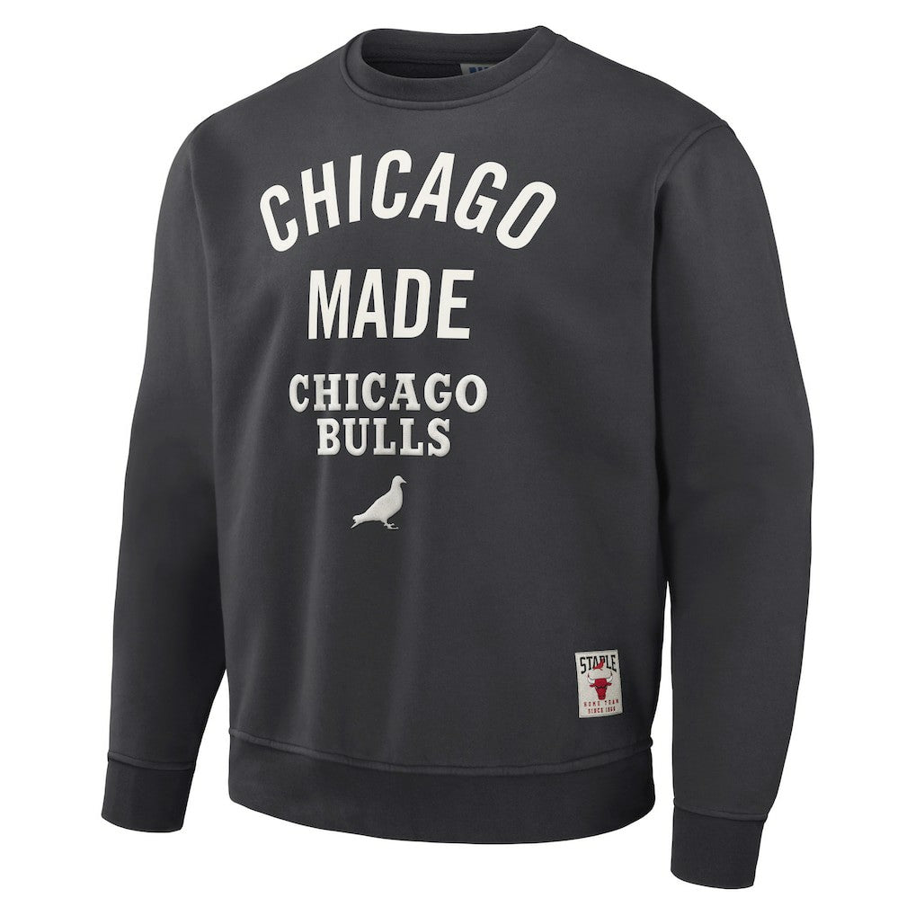 Anthracite Chicago Bulls NBA x Staple Plush Pullover Sweatshirt | NBA