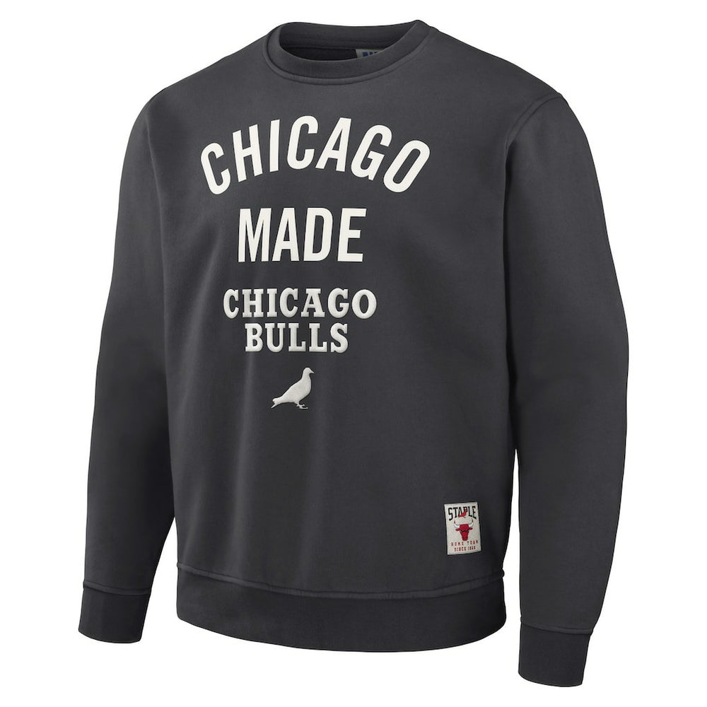 Anthracite Chicago Bulls NBA x Staple Plush Pullover Sweatshirt | NBA