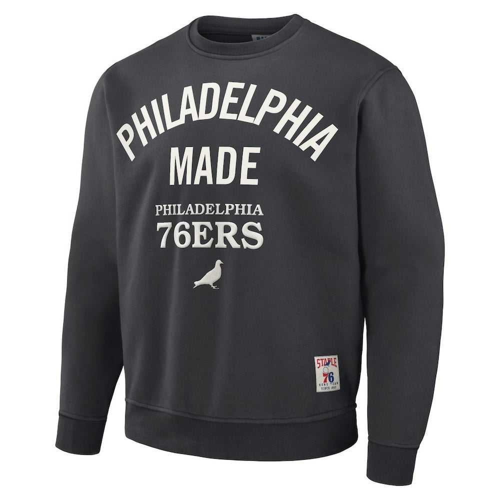 Anthracite Philadelphia 76ers NBA x Staple Plush Pullover Sweatshirt | NBA