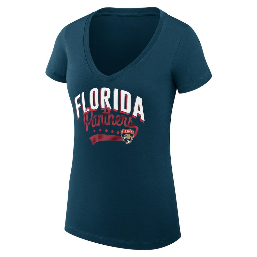 Florida Panthers G-III 4Her by Carl Banks Women's Super-Slim Fit Lightweight Filigree Logo V-Neck T-Shirt – Navy -  NHL T-shirts