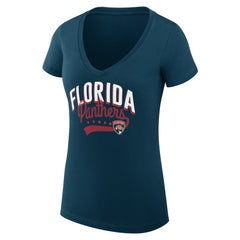 Florida Panthers G-III 4Her by Carl Banks Women's Super-Slim Fit Lightweight Filigree Logo V-Neck T-Shirt – Navy -  NHL T-shirts