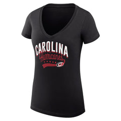Carolina Hurricanes G-III 4Her by Carl Banks Women's Super-Slim Fit Lightweight Filigree Logo V-Neck T-Shirt – Black -  NHL T-shirts