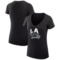 Los Angeles Kings G-III 4Her by Carl Banks Women's Super-Slim Fit Lightweight Filigree Logo V-Neck T-Shirt – Black -  NHL T-shirts