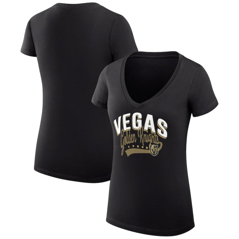 Vegas Golden Knights G-III 4Her by Carl Banks Women's Super-Slim Fit Lightweight Filigree Logo V-Neck T-Shirt – Black -  NHL T-shirts