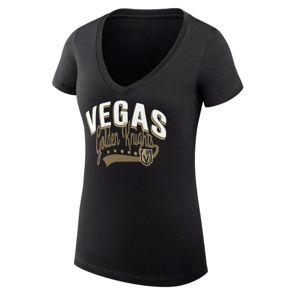 Vegas Golden Knights G-III 4Her by Carl Banks Women's Super-Slim Fit Lightweight Filigree Logo V-Neck T-Shirt – Black -  NHL T-shirts