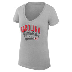 Carolina Hurricanes G-III 4Her by Carl Banks Women's Super-Slim Fit Lightweight Filigree Logo V-Neck T-Shirt – Gray -  NHL T-shirts