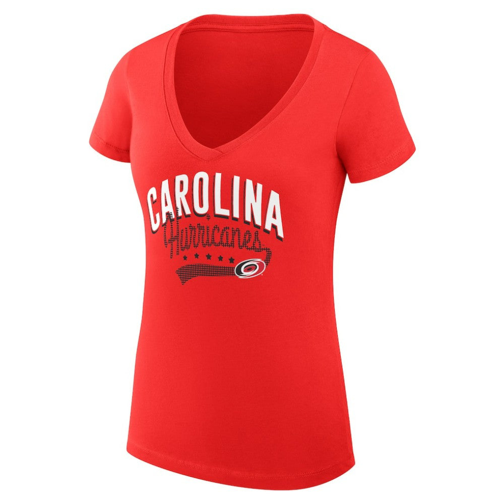 Carolina Hurricanes G-III 4Her by Carl Banks Women's Super-Slim Fit Lightweight Filigree Logo V-Neck T-Shirt – Red -  NHL T-shirts