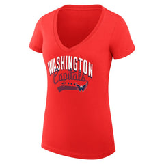 Washington Capitals G-III 4Her by Carl Banks Women's Super-Slim Fit Lightweight Filigree Logo V-Neck T-Shirt – Red -  NHL T-shirts