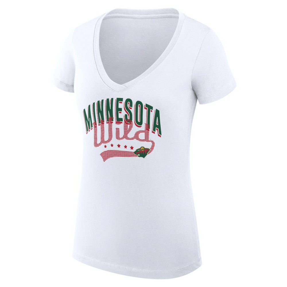 Minnesota Wild G-III 4Her by Carl Banks Women's Super-Slim Fit Lightweight Filigree Logo V-Neck T-Shirt – White -  NHL T-shirts