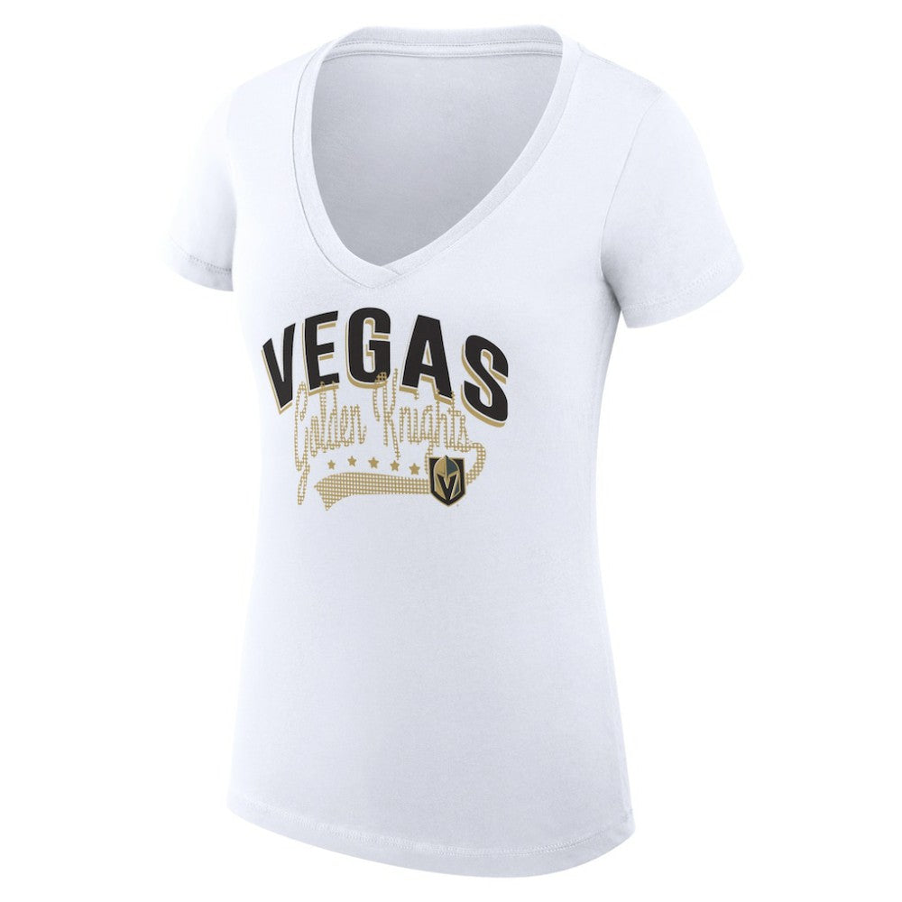 Vegas Golden Knights G-III 4Her by Carl Banks Women's Super-Slim Fit Lightweight Filigree Logo V-Neck T-Shirt – White -  NHL T-shirts