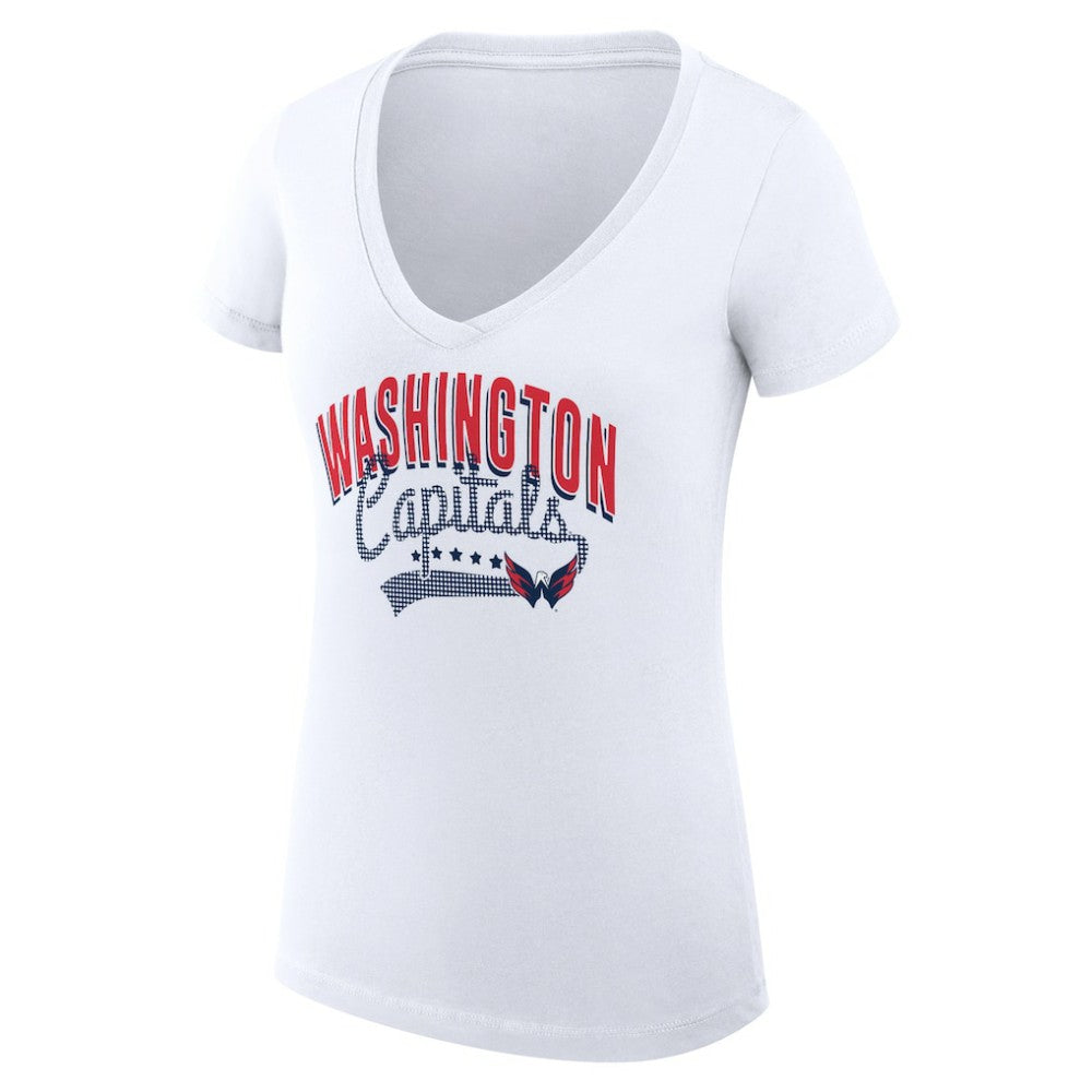 Washington Capitals G-III 4Her by Carl Banks Women's Super-Slim Fit Lightweight Filigree Logo V-Neck T-Shirt – White -  NHL T-shirts