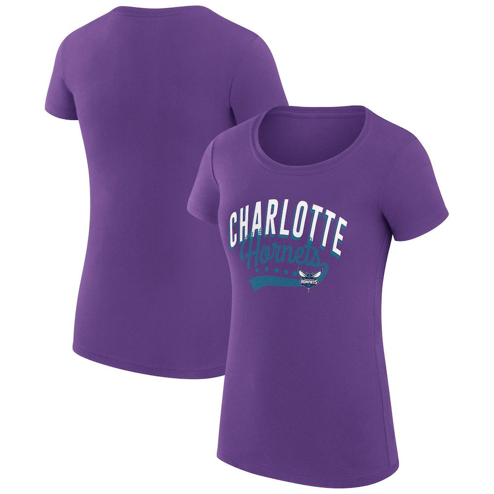 Charlotte Hornets G-III 4Her by Carl Banks Women's Super-Slim Fit Lightweight Filigree Logo T-Shirt - Purple outlet | NBA