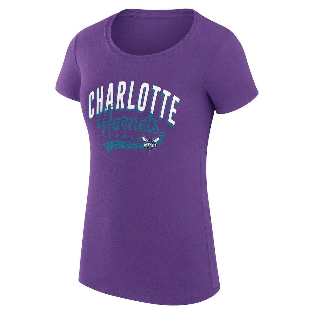 Charlotte Hornets G-III 4Her by Carl Banks Women's Super-Slim Fit Lightweight Filigree Logo T-Shirt - Purple outlet | NBA