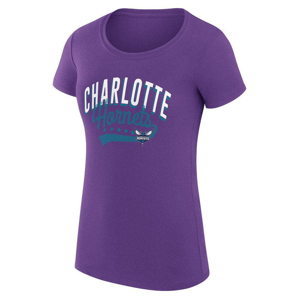Charlotte Hornets G-III 4Her by Carl Banks Women's Super-Slim Fit Lightweight Filigree Logo T-Shirt - Purple outlet | NBA