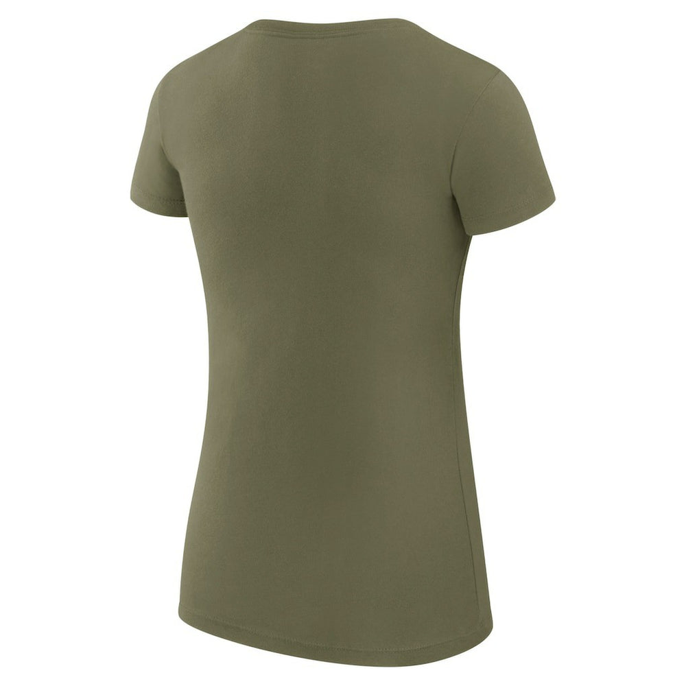 Boston Celtics G-III 4Her by Carl Banks Women's Super-Slim Fit Lightweight Filigree Logo T-Shirt - Olive outlet | NBA