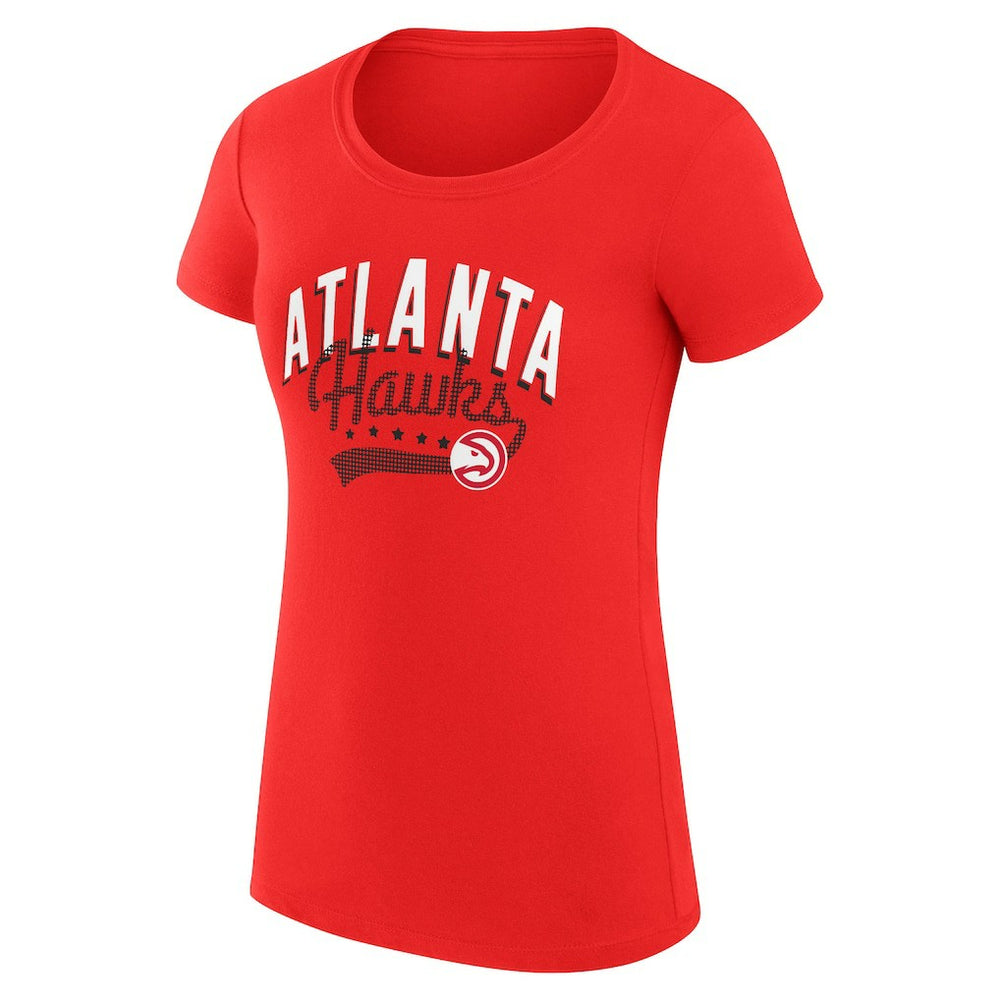 Atlanta Hawks G-III 4Her by Carl Banks Women's Super-Slim Fit Lightweight Filigree Logo T-Shirt - Red online | NBA
