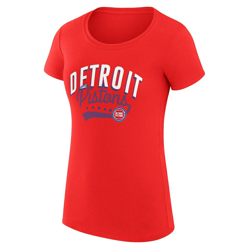 Detroit Pistons G-III 4Her by Carl Banks Women's Super-Slim Fit Lightweight Filigree Logo T-Shirt - Red for sale | NBA