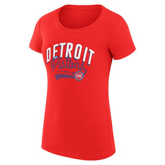 Detroit Pistons G-III 4Her by Carl Banks Women's Super-Slim Fit Lightweight Filigree Logo T-Shirt - Red for sale | NBA