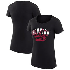 Houston Rockets G-III 4Her by Carl Banks Women's Super-Slim Fit Lightweight Filigree Logo T-Shirt - Black on sale | NBA