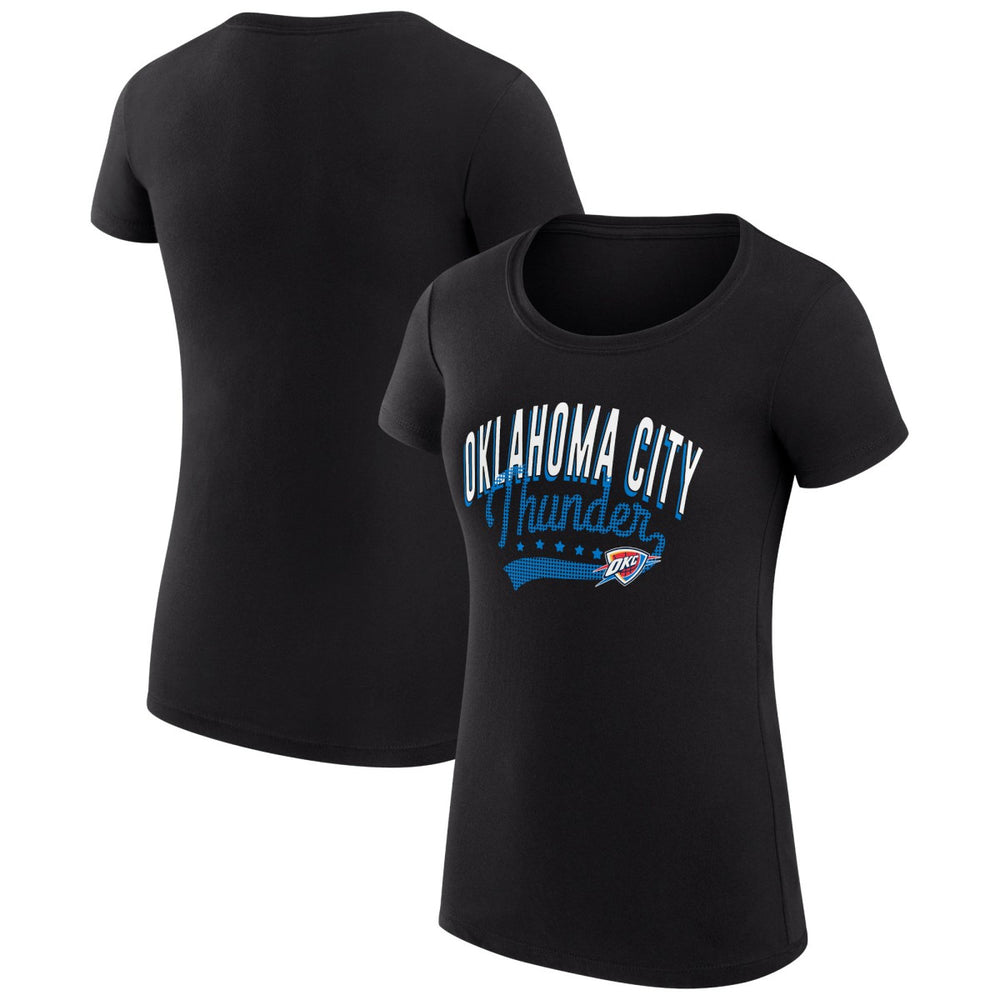 Oklahoma City Thunder G-III 4Her by Carl Banks Women's Super-Slim Fit Lightweight Filigree Logo T-Shirt - Black for sale | NBA