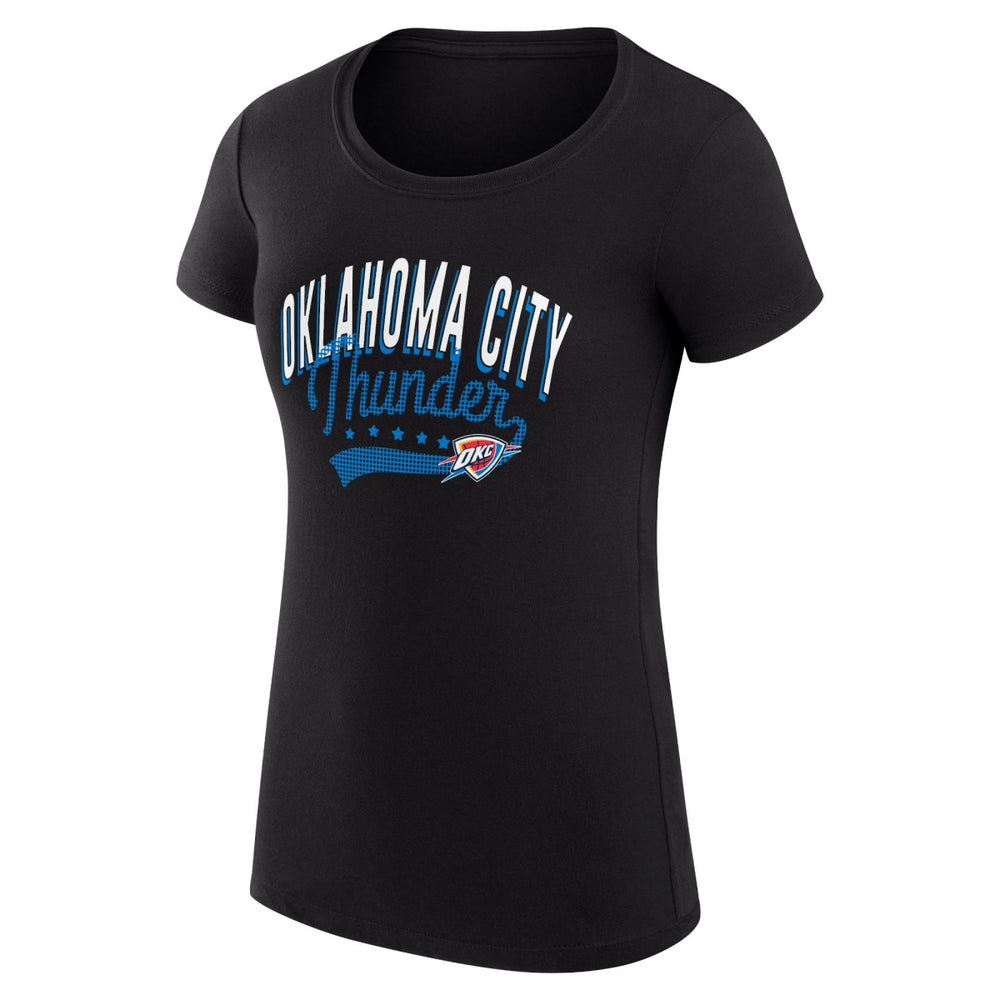 Oklahoma City Thunder G-III 4Her by Carl Banks Women's Super-Slim Fit Lightweight Filigree Logo T-Shirt - Black for sale | NBA