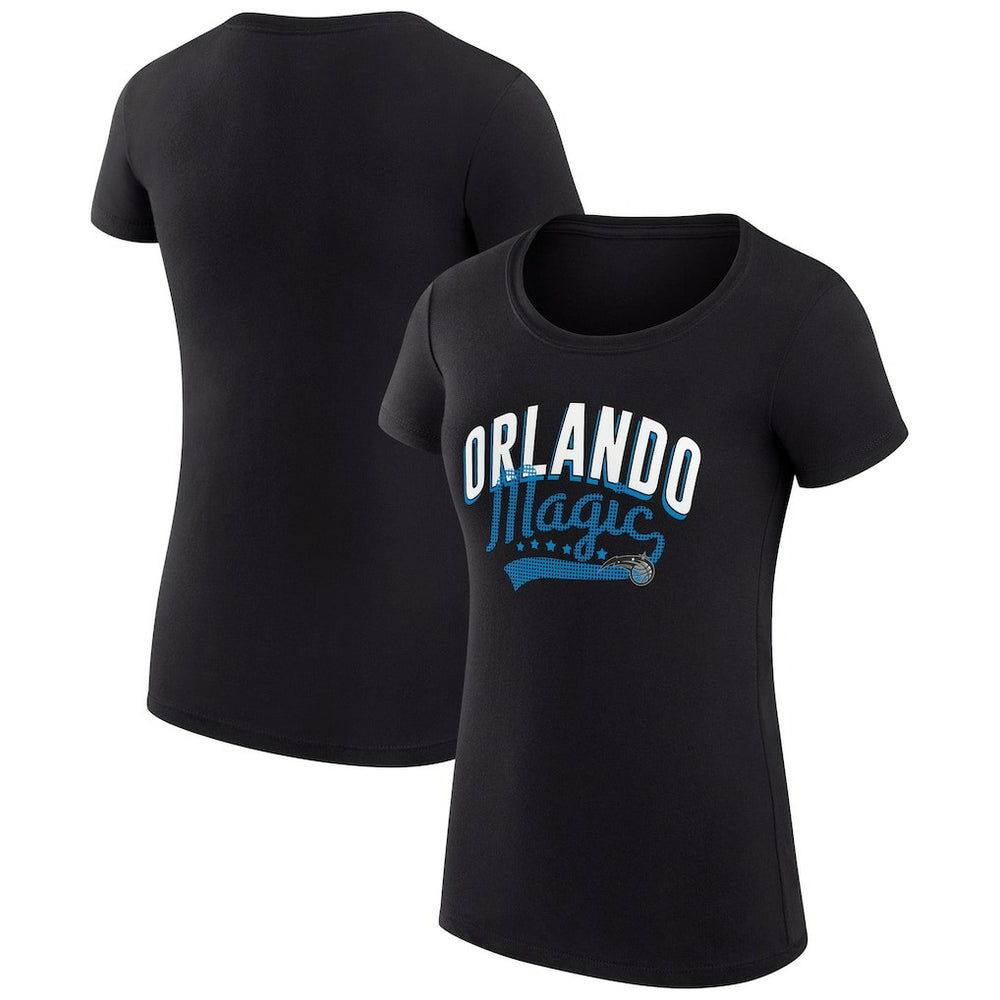 Orlando Magic G-III 4Her by Carl Banks Women's Super-Slim Fit Lightweight Filigree Logo T-Shirt - Black shop | NBA