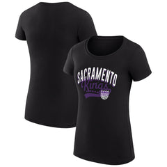 Sacramento Kings G-III 4Her by Carl Banks Women's Super-Slim Fit Lightweight Filigree Logo T-Shirt - Black discount | NBA