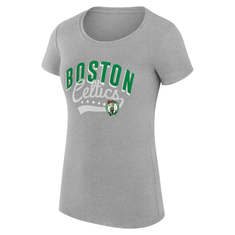 Boston Celtics G-III 4Her by Carl Banks Women's Super-Slim Fit Lightweight Filigree Logo T-Shirt - Heather Gray discount | NBA