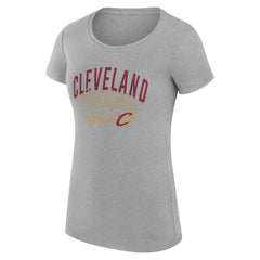 Cleveland Cavaliers G-III 4Her by Carl Banks Women's Super-Slim Fit Lightweight Filigree Logo T-Shirt - Heather Gray outlet | NBA