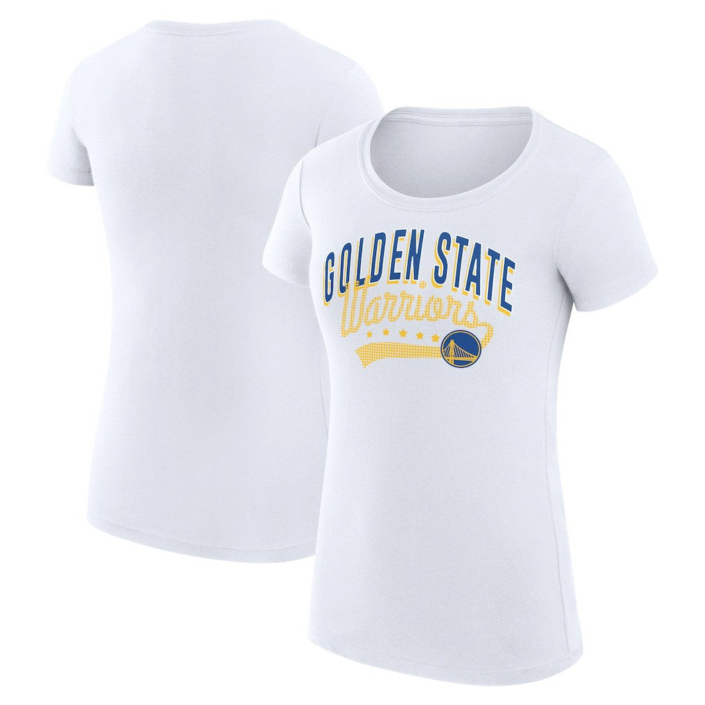 Golden State Warriors G-III 4Her by Carl Banks Women's Super-Slim Fit Lightweight Filigree Logo T-Shirt - White sale | NBA