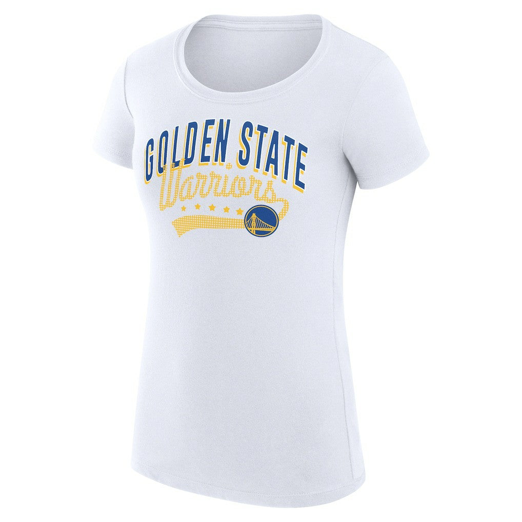 Golden State Warriors G-III 4Her by Carl Banks Women's Super-Slim Fit Lightweight Filigree Logo T-Shirt - White sale | NBA