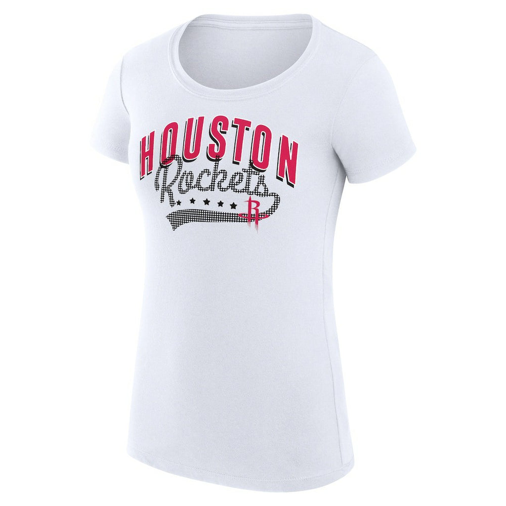 Houston Rockets G-III 4Her by Carl Banks Women's Super-Slim Fit Lightweight Filigree Logo T-Shirt - White for sale | NBA