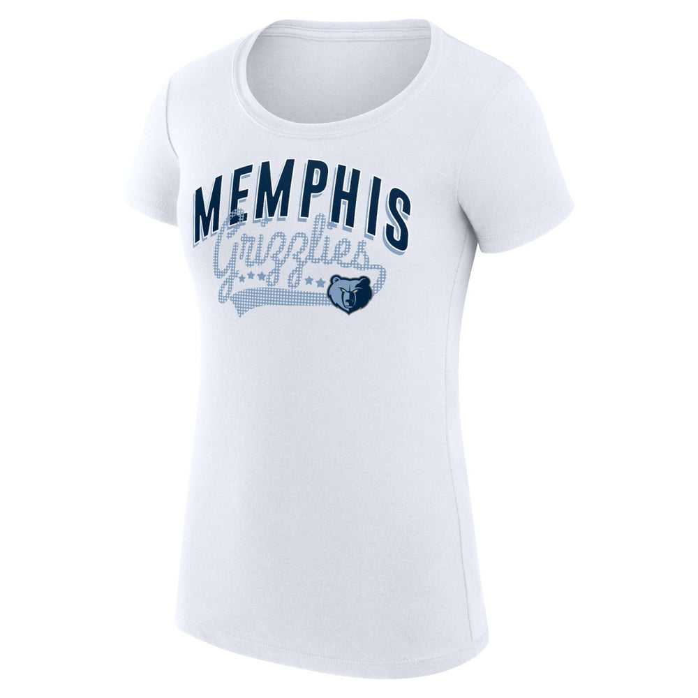 Memphis Grizzlies G-III 4Her by Carl Banks Women's Super-Slim Fit Lightweight Filigree Logo T-Shirt - White sale | NBA