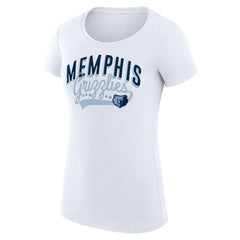 Memphis Grizzlies G-III 4Her by Carl Banks Women's Super-Slim Fit Lightweight Filigree Logo T-Shirt - White sale | NBA