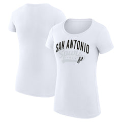 San Antonio Spurs G-III 4Her by Carl Banks Women's Super-Slim Fit Lightweight Filigree Logo T-Shirt - White for sale | NBA