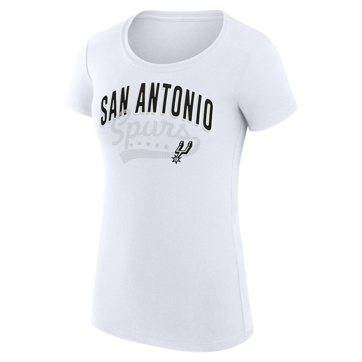 San Antonio Spurs G-III 4Her by Carl Banks Women's Super-Slim Fit Lightweight Filigree Logo T-Shirt - White for sale | NBA