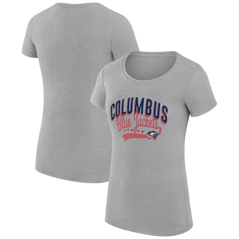 Columbus Blue Jackets G-III 4Her by Carl Banks Women's Super-Slim Fit Lightweight Filigree Logo T-Shirt – Gray -  NHL T-shirts
