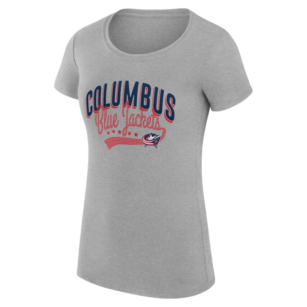 Columbus Blue Jackets G-III 4Her by Carl Banks Women's Super-Slim Fit Lightweight Filigree Logo T-Shirt – Gray -  NHL T-shirts