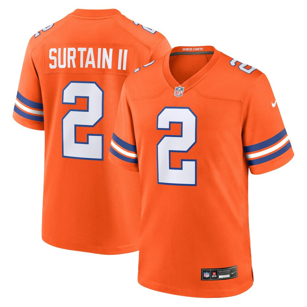 Denver Broncos Patrick Surtain II  Mile High Collection 1977 Throwback Player Game Jersey | NFL Outlet