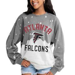 Atlanta Falcons Gameday Couture Women's Oversized Coin Toss Faded French Terry Tri-Blend Pullover Sweatshirt | NFL Near me